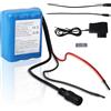 Woskjxas DC 12V 6000mAh Batteria Ricaricabile Batteria agli ioni di litio per la maggior parte dei dispositivi da 12V,Telecamere Wireless,Videocamere, lettori MP3,Telecamere CCTV, Router,DVD Portatili