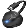 DRYMOKINI Wireless HDMI Display Dongle, Adattatore 4K HDR WiFi HDMI Streaming Video Sincronizzazione Compatibile con Telefono/Pad/Android/OS/Windows/Mac/PC a HDTV/Monitor/Proiettore, Miracast Airplay DLNA, Nero