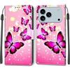 KENHONER Cover Compatibile con iPhone 17 Pro Max, Premium Pelle PU Portafoglio Flip Libro Custodia per iPhone 17 Pro Max [Protezione Completa] - Farfalla