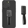 kwmobile Sostegno dita cellulare metallico auto - Porta-smartphone adesivo supporto magnetico con fascetta - Compatibile con iPhone e Samsung - nero