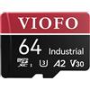 VIOFO MLC V30 U3 - Scheda di memoria SD da 64 GB ad alta velocità con adattatore, compatibile con telecamera WiFi 1080P 2K 4K
