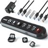 atolla Hub USB alimentato a 7 porte (6 SuperSpeed+1 ricarica rapida) con interruttore icona illuminata intercambiabile e adattatore 12V/3A per Windows