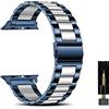 CeiBand Cinturino per Apple Watch 38mm/40mm/41mm/Series 11/10 42mm, Uomini Donne Acciaio Cintura Inossidabile Cinturin di Ricambio Braccialetto per Apple Watch 44mm/42mm/45mm/46mm/49mm - Argento/Blu
