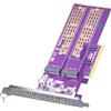 ipolex Scheda di espansione del controller host PCIe 3.0 X8 con adattatore doppio M.2 - PCIe X8 SSD M.2 NVMe, supporto di 22110/2280/2260/2242/2230 SSD M.2 NVMe, senza funzione di biforcazione PCIe