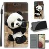 YIRRANZD Cover per Samsung Galaxy A12, Protettiva Portafoglio in Pelle PU Cover Libro [Verniciato], Flip Caso Antiurto Custodia per Samsung A12 (Panda)