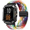 GIOPUEY 22mm Cinturini Magnetica Compatibile con Blackview W60/W70 Pro/W80 PRO, Cinturino in Morbido Nylon Intrecciato [Unisex] [Traspirante] - Colourful-B
