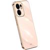 RankOne La Custodia del Telefono è Adatta per OPPO Reno13 F 5G / OPPO Reno13 FS 5G / OPPO Reno 13 F 4G / OPPO Reno 13 FS 4G (6.67 Inches), Case per Cellulare in Silicone con Telaio Galvanico - Rosa