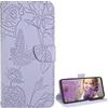 BAILI Custodia per Wiko Power U10/U20 - Supporto Stand con Farfalla e Rosa Cover, Chiusura Magnetica e Slot Flip Case