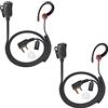 UAYESOK Auricolare per walkie talkie, a forma di G, a 2 pin, per radio di sicurezza Baofeng UV5R 888s UV-82HP BF-F8HP Kenwood Retevis h777 RT24 RT27 eSynic, con microfono PTT e auricolari (2 pezzi)
