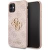 GUESS GUHCN614GMGPI - Cover per iPhone 11 6,1, colore: Rosa 4G Big Metal Logo
