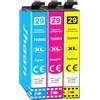 Jhaan 29XL Cartucce Compatibili con Epson 29 XL Multipack per Expression Home XP-342 XP-352 XP-452 XP-332 XP-245 XP-442 XP-255 XP-355 XP-455 XP-247 XP-432 XP-435 (1 Ciano, 1 Magenta, 1 Giallo)