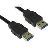 ALIDA SYSTEMS USB 3.0, azzurro A to A - Black 3 m