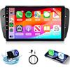 Hodozzy 4GB+64GB Android Autoradio Per Seat Ibiza MK4 6J 2009-2013 Carplay Android Auto Wireless, Hodozzy 9 Pollici Touch Screen Auto Stereo 2 Din GPS Navigazione, WiFi, Bluetooth, DSP, FM/RDS+Retrocamera