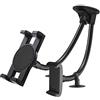 woleyi Supporto Tablet/Cellulare Auto Doppio, woleyi Porta iPad Macchina Parabrezza Cruscotto con Ventosa Collo di Cigno, Staffa Telefono Auto Flessibile per iPad Pro Air Mini, Lenovo, iPhone e 4-12.9