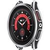 LOKEKE Compatibile con Samsung Galaxy Watch 5 Pro 45 mm PC Custodia protettiva per orologio con pellicola protettiva in vetro temperato (nero + argento)