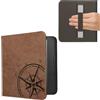 kwmobile Custodia Compatibile con Kobo Libra 2 - Cover Fascia Chiusura Magnetica Simil Pelle - eReader Flip Case Bussola vintage
