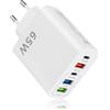 RaitWahl 65W Caricatore USB C Multiporta con 2 porte USB-C e 1 porta USB-A, caricatore rapido, adattatore compatto e portatile