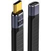 NFHK Cavo di prolunga USB4, 13 cm, stretto, piatto, da maschio a femmina, 40 Gbit/s, con 240 W di potenza e video 8K a 60 Hz, NF-UC-040-0.13W