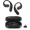NEARITY MemPod Fit 2 cuffie Bluetooth Open Ear, auricolari wireless con bassi profondi, fino a 45 ore di riproduzione, custodia di ricarica, dongle, connessione duale, per telefono/Mac, nero