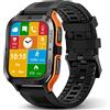 KOSPET Smartwatch Uomo, 60 Giorni di Batteria Extra-Lunga, Smart Watch Militare Robusto, 50M Impermeabile, Bluetooth (Risposta/Chiamate), 1.85 HD Display, AI Voice/24H Sleep Monitor (Arancione)
