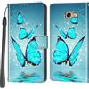 Haninsuze Cover per Samsung Galaxy A5 2017, Custodia Interno TPU Antiurto Portafoglio con Disegni [schede Fessura] [Supporto Stand] Cover Libro in PU Pelle (farfalla)