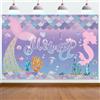 XJLANTTE Sfondo decorativo per feste di compleanno a forma di Little Mermaid, principessa, squame di sirena, code e accessori per Under The Sea, ragazze