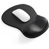 newplenty Tappetino per mouse ergonomico con cuscino in gel, tappetino per mouse con poggiapolsi, base antiscivolo, con poggiapolsi, poggiapolsi per computer laptop (nero)