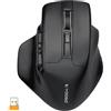 E-Yooso Mouse wireless per mani medio-grandi, mouse wireless ergonomico, 6 tasti, 4800 DPI a 5 livelli fino a 18 mesi di durata della batteria per computer portatile, PC, Chromebook (nero)