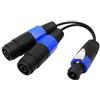 CERRXIAN Cavo Speakon da 1 maschio a 2 femmine, cavo audio per altoparlante da 10 cm, cavo Twist Lock Mono per altoparlante compatibile con Neutrik Speakon NL4FC, NL4FX, NLT4X, NL2FC