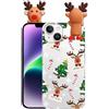 ZhuoFan Natale Custodia per iPhone 14 Cover 6,1 '', Trasparente Silicone TPU Morbido Cover con Alce di Natale Bambola Disegno AntiGraffio Antiurto Bumper Case per iPhone 14