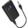Ankilo Trasmettitore Bluetooth audio, ricevitore 2 in 1, trasmettitore Bluetooth, 5.3, ricevitore jack 3,5mm AUX per cuffiea, Bassa Latenza, Adatto per Auto/Tv/Pc/Laptop/Cuffie