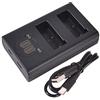 DSTE MH-23 Caricabatterie Dual USB con display LCD compatibile con Nikon EN-EL9 ENEL9 EN-EL9A - Alimentazione tramite cavo USB di tipo C a spina USB-A 2.0