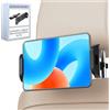 Didarenba Porta tablet da auto poggiatesta Regolabile Rotazione a 360º Facile installazione senza attrezzi Compatibile con Tablet PC da 7 a 12