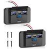 Thlevel Dual Presa USB 12V Caricabatteria da Auto Adattatore Pannello Doppia 18W QC 3.0 e 36W PD Porte Impermeabile Caricatore di Ricarica Rapida con Interruttore Voltmetro per Barche Camion 2 Pezzi