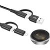 ELUTENG Caricatore magnetico con cavo di ricarica 4 in 1 per Apple Watch 2 porte, caricabatterie wireless portatile con cordino anti-perdita per iWatch Series 11 10 9 8 7 6 5 4 3 2 1, SE3/2/1, Ultra3