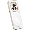 RankOne La Custodia del Telefono è Adatta per HONOR Magic6 Pro 5G (6.8 Inches), Case per Cellulare in Silicone con Telaio Galvanico - Bianco