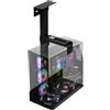 NlsqEU Supporto per PC sotto scrivania e parete, altezza regolabile 50-530 mm, fino a 30 kg, per la maggior parte degli hosts, nero