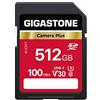 GIGASTONE Scheda di Memoria SDXC 512 GB, Camera Plus, Velocità 100 MB/s per Fotocamera Canon Sony Panasonic Kodak Olympus, V30 U3 UHS-I Classe 10 per 4K UHD Video, con 1 Mini Custodia
