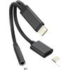 Aksenli Adattatore Lightning a 3.5mm Jack(2in1)Aux Cuffie Audio Cavetto Adapter per iPhone 14 13 12 per Apple MFi Certified Caricatore Accessori per iPad Ricarica Auricolari Sdoppiatore Headphone Cavo Dongle