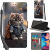 Haninsuze Cover per Samsung Galaxy A20e Custodia Cover Pelle Libro Portafoglio con Porta Carte Magnetica Protezione Antiurto Cuoio Flip Case Custodia Cover per Samsung A20e, Gatto