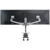 Thingy Club ThingyClub® Adjustable Aluminium Universal Full Motion Desk Mount Arm Stand Bracket (Dual Monitors - Silver)