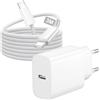 KINPEE 25W Caricatore USB C Rapido per iPhone 17/17 Air/17 Pro/17 Pro Max, iPhone 16e 16 15 Pro Max Plus, iPad, Alimentatore USB c Presa Spina Caricabatterie Rapido Fast Charger Type C con Cavo USB C 3 Metri