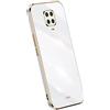 RankOne La Custodia del Telefono è Adatta per Redmi Note 9S / Note 9 Pro (6.67 Inches), Case per Cellulare in Silicone con Telaio Galvanico - Bianco