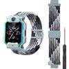 GIOPUEY Cinturini Compatibile con imoo Watch Phone Z7/Z6, Cinturino in Morbido Nylon Intrecciato [Unisex] [Traspirante] - Black/White