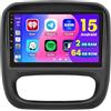 Hikity 4Core+64G Android Autoradio per Opel Vivaro B/Renault Trafic/FIAT Talento/Nissan NV300, 9 Pollici Touchscreen Stereo Auto Bluetooth con Carplay Android Auto FM/RDS GPS WiFi SWC AHD Retrocamera