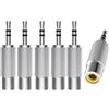 RUNCCI-YUN 6 Pezzi Audio Adapter 3.5mm TRS (1/8 di Pollice),3.5mm Maschio a Femmina RCA, per Home Theater, Fotocamere, Cuffie