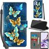Haninsuze Cover per Motorola Moto G13/G23/G53 Custodia Cover Pelle Libro Portafoglio con Porta Carte Magnetica Protezione Antiurto Cuoio Flip Case Custodia Cover per Motorola G13/G23/G53, farfalla dorata