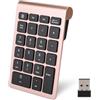 Agatige Mini Tastierino Numerico, 22 Tasti Tastierino Numerico Wireless Portatile 2.4G con Ricevitore USB Estensioni per Tastiera per Laptop, Notebook, PC e Desktop(Oro Rosa)