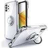 Silverback Cover per Samsung Galaxy A33 con Supporto ad Anello Girevole a 360 Gradi, Sottile e Morbida in TPU Antiurto - Trasparente