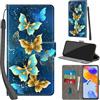 Haninsuze Cover per Xiaomi Redmi Note 11 Pro, farfalla dorata | Pelle PU Portafoglio, Porta Carte, Magnetica, Libro, Antiurto Custodia